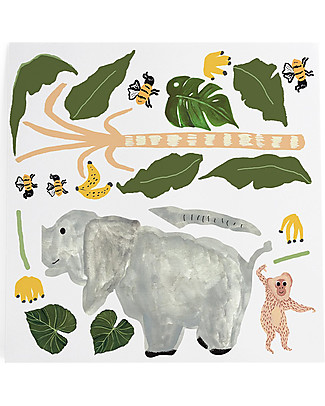 Pop By Gaea Adesivo da Parete in Vinile XL - La Festa di Scimmia ed Elefante Adesivi Da Parete