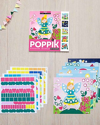 Poppik Cartoline con Adesivi - Magia - dai 4 anni Carta e Cartone