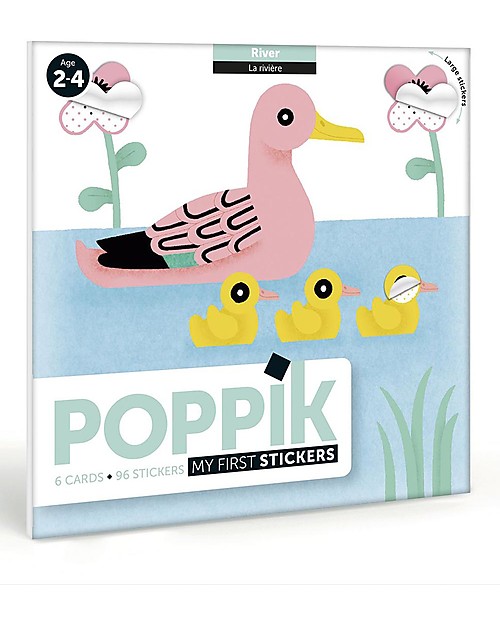 Poppik I miei Primi Adesivi - Animali del Fiume - dai 2 anni Adesivi e Timbri
