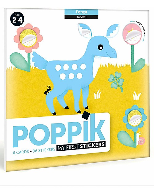 Poppik I miei Primi Adesivi - Animali della Foresta - dai 2 anni Adesivi e Timbri