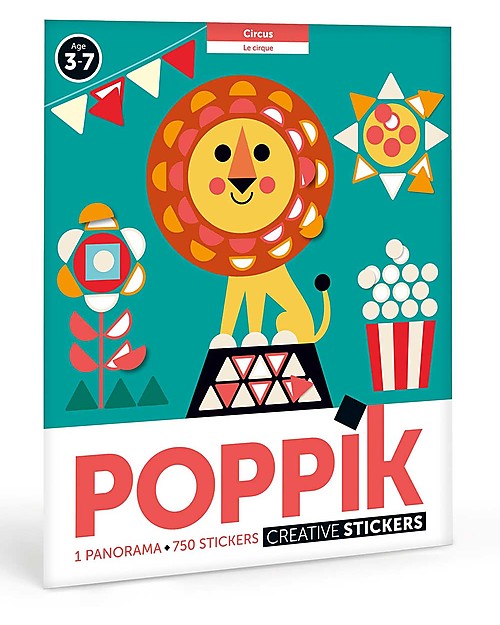 Poppik Mosaici Adesivi Giganti - Circo - dai 3 ai 6 anni Adesivi e Timbri