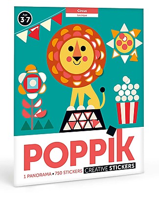 Poppik Mosaici Adesivi Giganti - Circo - dai 3 ai 6 anni Adesivi e Timbri