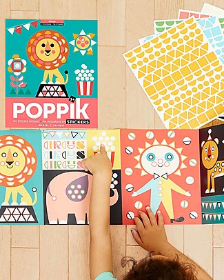 Poppik Mosaici Adesivi Giganti - Circo - dai 3 ai 6 anni Adesivi e Timbri