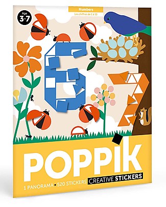 Poppik Poster Adesivo Gigante - Numeri - dai 3 ai 6 anni Adesivi e Timbri