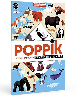 Poppik Poster Scientifico - Animali del Mondo - dai 5 anni Carta e Cartone