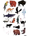 Poppik Poster Scientifico - Animali del Mondo - dai 5 anni Decorazioni da Parete