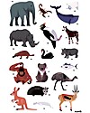 Poppik Poster Scientifico - Animali del Mondo - dai 5 anni Decorazioni da Parete