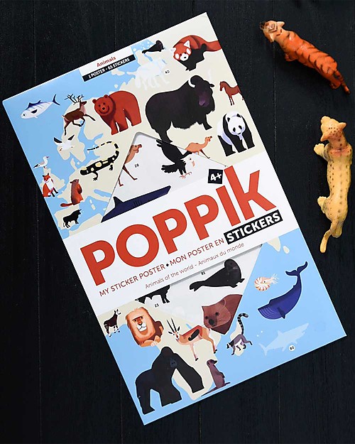 Poppik Poster Scientifico - Animali del Mondo - dai 5 anni Decorazioni da Parete