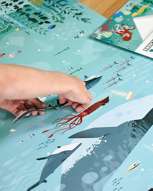Poppik Poster Scientifico - Animali dell'Oceano - dai 7 anni Decorazioni da Parete