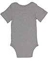 Popupshop Body Maniche Corte a Costine, Grigio Melange - 100% Cotone bio Body Manica Corta
