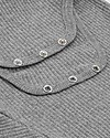 Popupshop Body Maniche Corte a Costine, Grigio Melange - 100% Cotone bio Body Manica Corta