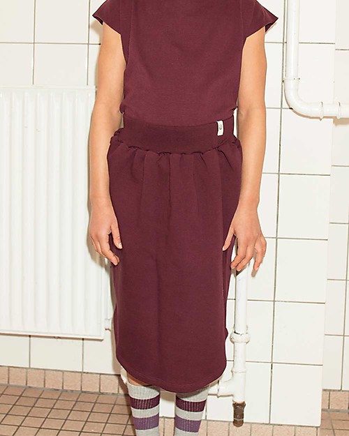 Popupshop Gonna con Bordo Arrotondato, Borgogna - 100% cotone bio Gonne_