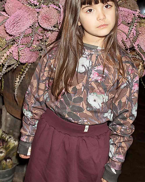 Popupshop Gonna con Bordo Arrotondato, Borgogna - 100% cotone bio Gonne_