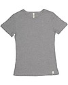Popupshop Maglia Maniche Corte a Costine, Grigio Melange - 100% Cotone bio T-shirt