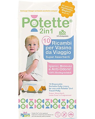 Potette 2in1 Ricambi per Vasino Potette 2in1, 10 pezzi, Superassorbenti e Antiodore Vasini_