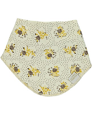 Poudre Organic Bavaglino Bandana Asperule - Fiori Panna - 100% cotone bio Bavagli a Bandana
