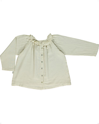 Poudre Organic Blusa Charme con Bottoni Posteriori - Latte - 100% Cotone bio Bluse