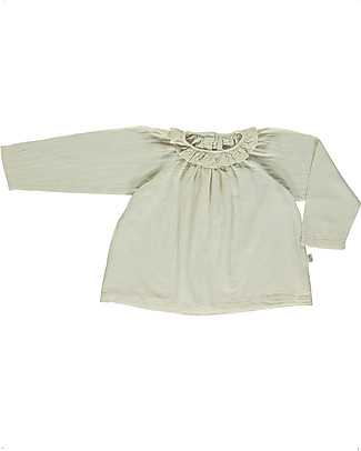 Poudre Organic Blusa Charme con Bottoni Posteriori - Latte - 100% Cotone bio Camicie_