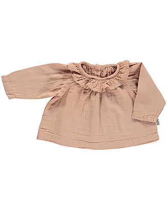 Poudre Organic Blusa Charme con Bottoni Posteriori - Maple Sugar - 100% Cotone Biologico Bluse
