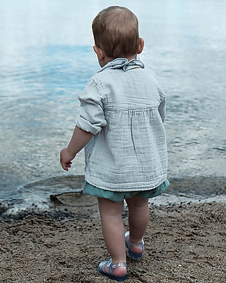 Poudre Organic Blusa con Arricciatura Romarin (3 anni) - Grigio - 100% cotone bio Camicie_