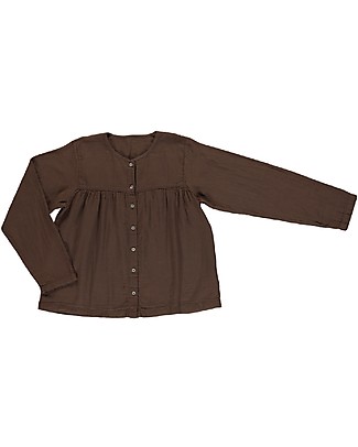 Poudre Organic Blusa con Arricciatura Romarin Mademoiselle - Marrone - 100% cotone bio Maglie Manica Lunga