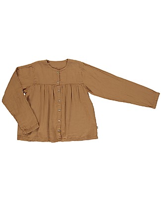 Poudre Organic Blusa con Arricciatura Romarin Mademoiselle - Marrone Chiaro - 100% cotone bio Maglie Manica Lunga