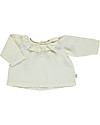 Poudre Organic Blusa con Collo Volant e Bottoni Posteriori - Latte - Lino e Cotone Bluse
