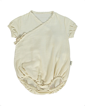 Poudre Organic Body con Apertura Asimmetrica Buis - Latte - 100% Cotone Bio Body Manica Corta
