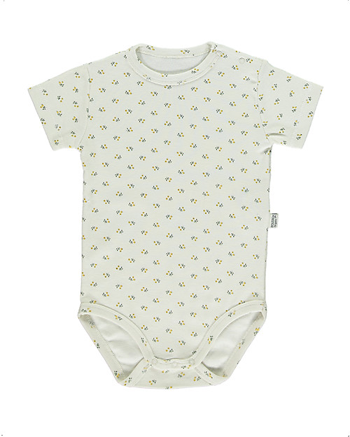 Poudre Organic Body Maniche Corte Aloes - Motivo Floreale Miele - 100% Cotone Bio Body Manica Corta