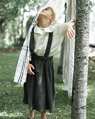 Poudre Organic Gonna con Bretelle Muguet - Verde - Spugna di Cotone Bio Vestiti