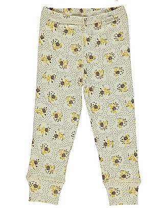 Poudre Organic Leggings Baby Basilic (da 12 mesi a 2 anni) - Panna con Stampa Fiori - 100% cotone bio Leggings