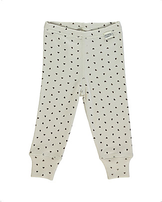 Poudre Organic Leggings Basilic - Cuori Neri - 100% Cotone bio Leggings
