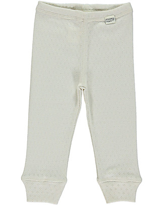 Poudre Organic Leggings Basilic - Panna - Motivo Traforato - 100% Cotone Biologico Leggings