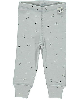 Poudre Organic Leggings Basilic - Pattern Floreale - Grigio - 100% Cotone Biologico Leggings