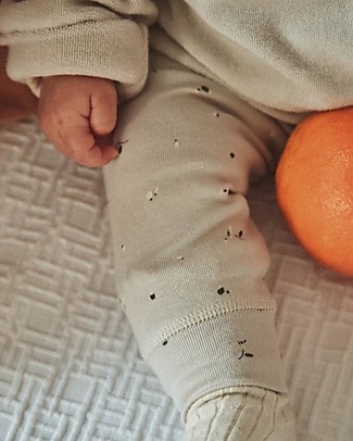 Poudre Organic Leggings Basilic - Pattern Floreale - Grigio - 100% Cotone Biologico Leggings