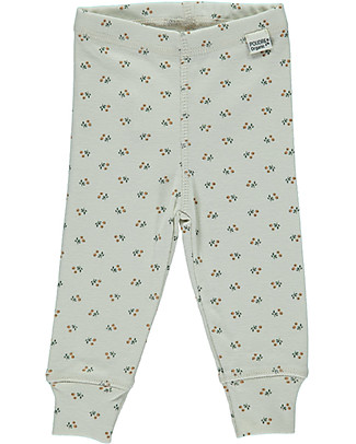 Poudre Organic Leggings Basilic - Pattern Floreale - Indian Tan - 100% Cotone Biologico Leggings