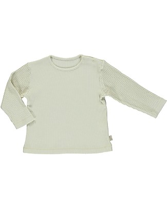 Poudre Organic Maglia Maniche Lunghe a Costine Olive (18-24 mesi) - Panna - 100% cotone bio Maglie Manica Lunga