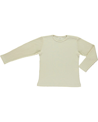 Poudre Organic Maglia Maniche Lunghe a Costine Olive - Panna - 100% Cotone Biologico Maglie Manica Lunga