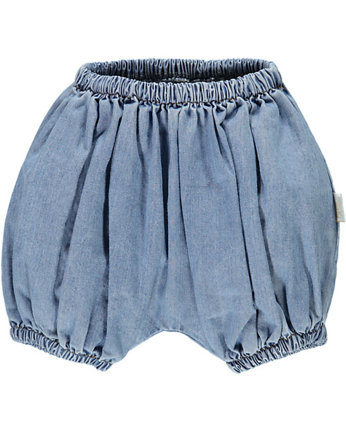 Poudre Organic Pantalone a Palloncino Copripannolino, Denim - 100% cotone bio Pantaloni Corti