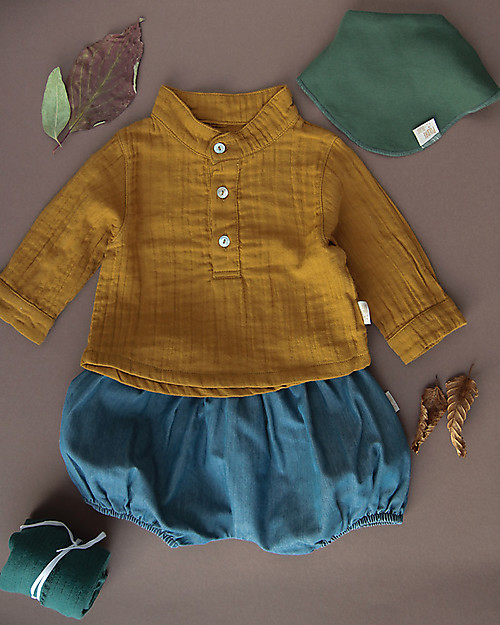 Poudre Organic Pantalone a Palloncino Copripannolino, Denim - 100% cotone bio Pantaloni Corti