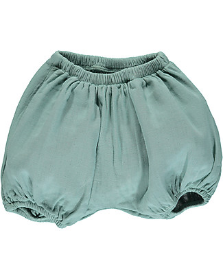 Poudre Organic Pantalone a Palloncino Copripannolino Verveine - Blu - 100% cotone bio Pantaloni Corti