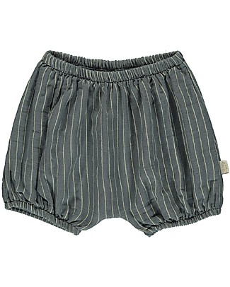 Poudre Organic Pantalone a Palloncino Copripannolino Verveine - Righe Carta di Zucchero - 100% cotone bio Pantaloni Corti