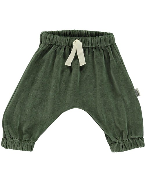 Poudre Organic Pantaloni Lunghi Cannelle - Verde Foresta - 100% Doppia Garza di Cotone Biologico Pantaloni Lunghi