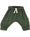 Poudre Organic Pantaloni Lunghi Cannelle - Verde Foresta - 100% Doppia Garza di Cotone Biologico Pantaloni Lunghi