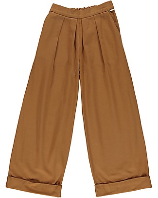 Poudre Organic Pantaloni Lunghi con Pinces Jonc Mademoiselle - Marrone Chiaro - 100% cotone bio Pantaloni Lunghi