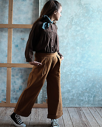 Poudre Organic Pantaloni Lunghi con Pinces Jonc Mademoiselle - Marrone Chiaro - 100% cotone bio Pantaloni Lunghi