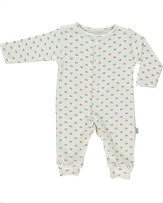 Poudre Organic Pigiama Airelle - Motivo Floreale Rosso - 100% Cotone Bio Pigiami