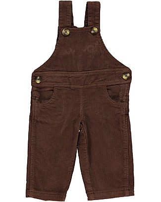 Poudre Organic Salopette Quetsche in Velluto a Costine - Marrone Cioccolato - 100% Cotone Bio Salopette