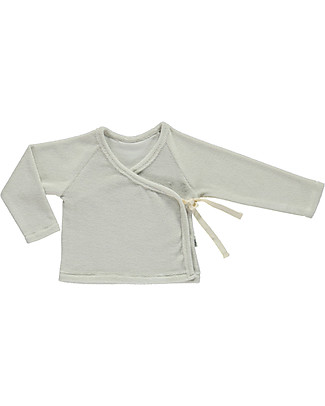 Poudre Organic Top Incrociato a Maniche Lunghe Crocus - Grigio - 100% Spugna di Cotone Bio Maglie Manica Lunga
