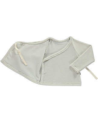Poudre Organic Top Incrociato a Maniche Lunghe Crocus - Grigio - 100% Spugna di Cotone Bio Maglie Manica Lunga